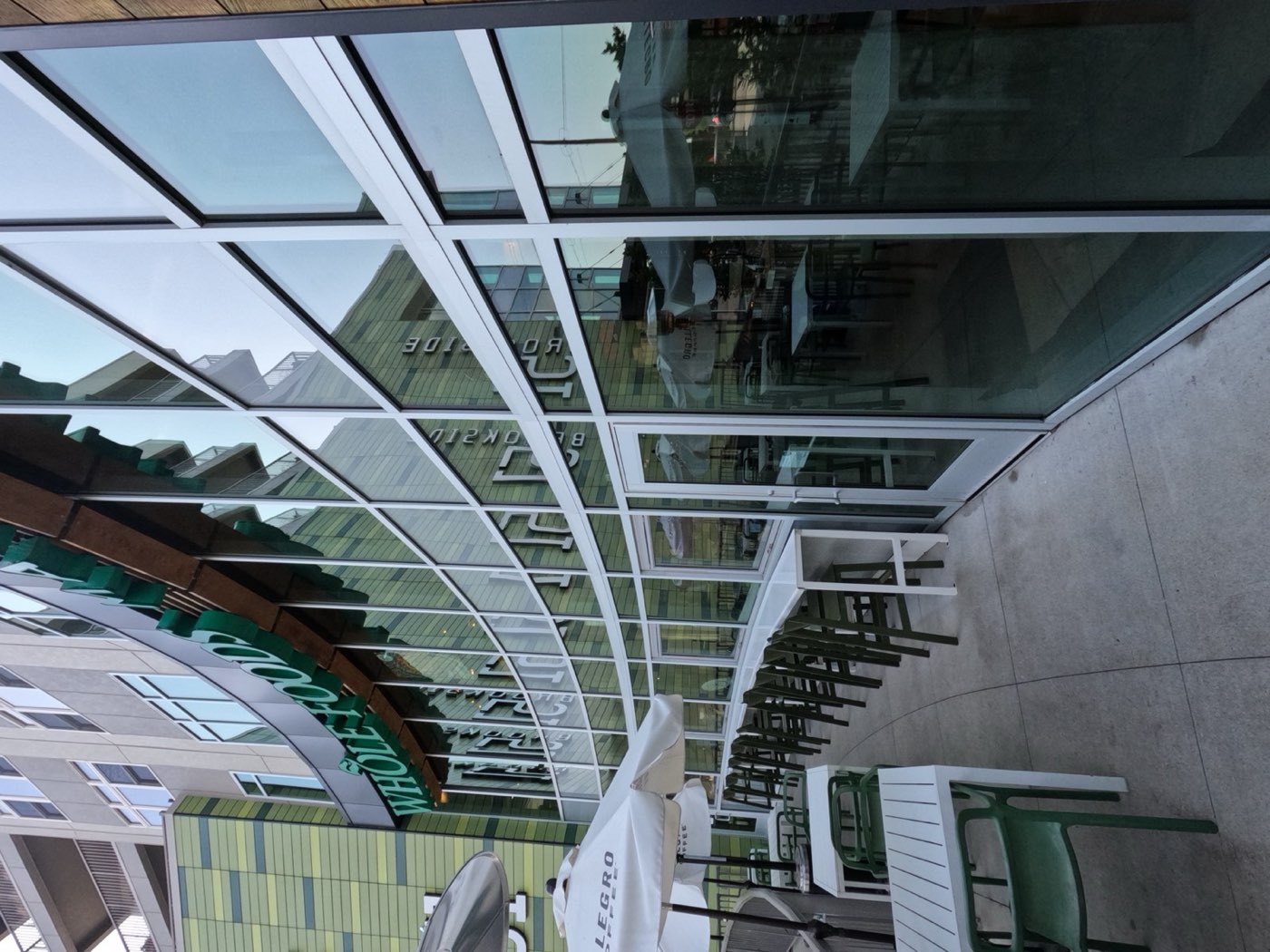 Clean commercial storefront glass at a grocery store in Overland Park, Kansas